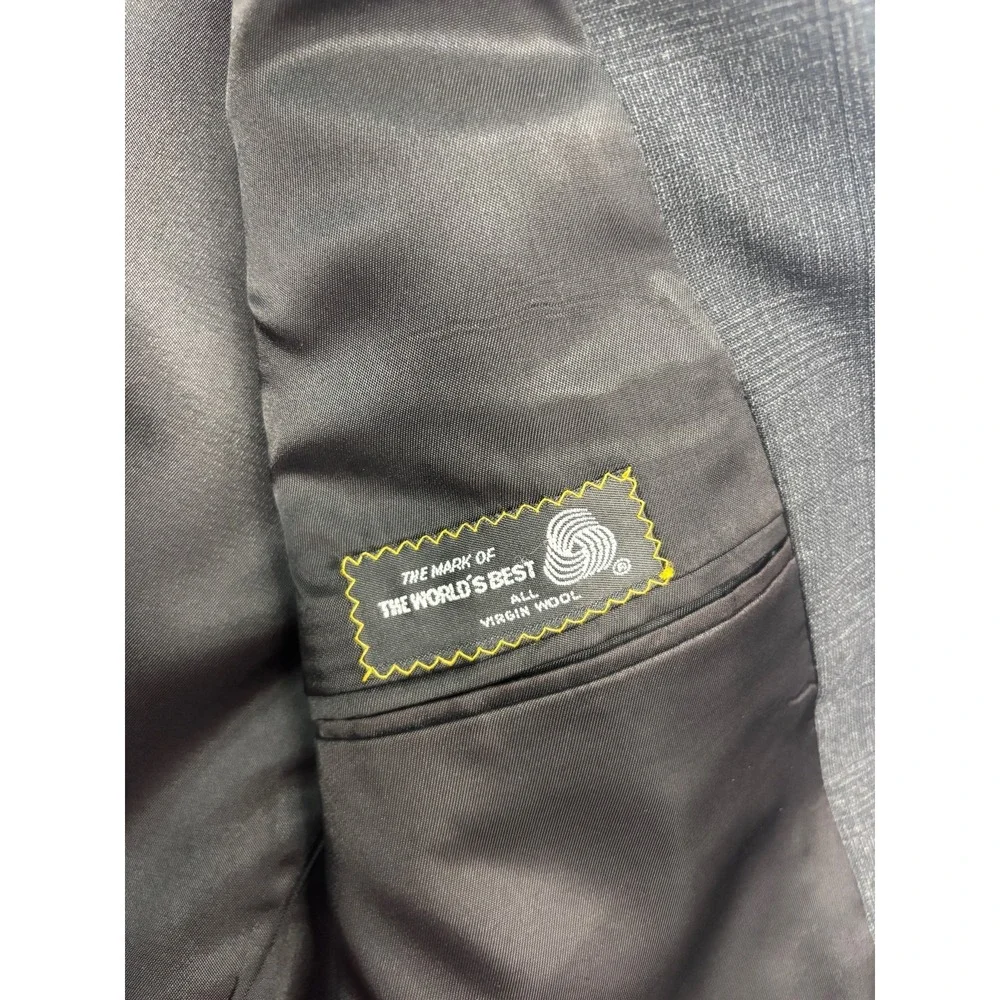 vtg 90s Polo Ralph Lauren 40R 32x30 Charcoal Plaid 2pc Pant Suit Wool USA Pleat